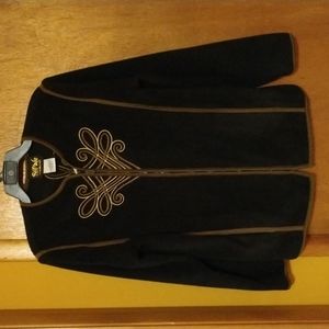 Bob Mackie new with tags wearable art embroidered fleece jacket coat